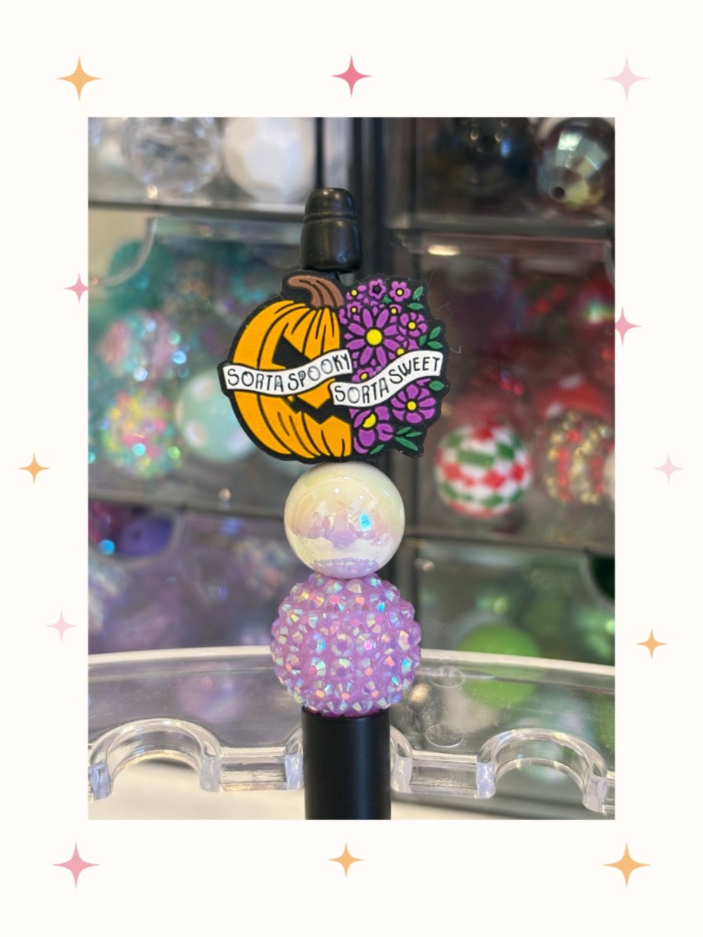 Handmade Sorta Spooky Sorta Sweet Halloween Beaded Pen